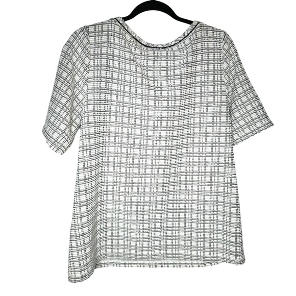 Talbots Tweed Textured Top, Black & White, Business Casual, Size Large - Picture 2 of 7